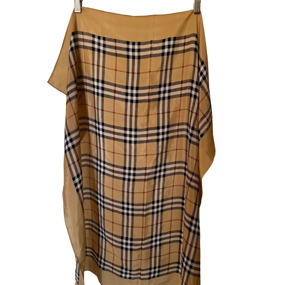 Plaid Silky Scarf